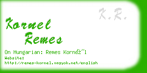 kornel remes business card